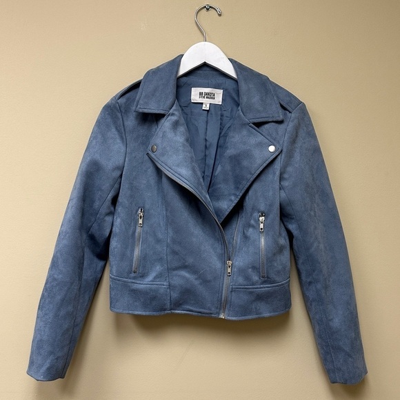 BB Dakota Blue Moto Jacket Size Small - Picture 8 of 14